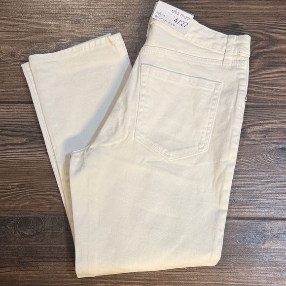 Ella Moss Womans Juniors Jeans 4/27 White High Rise/Slim Straight Ankle NWT - Picture 1 of 12